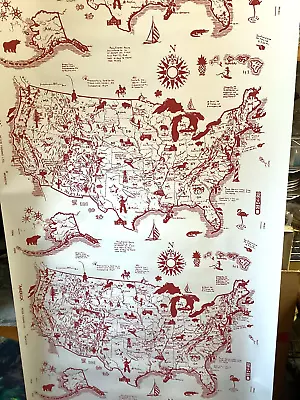 PETER FASANO  America  -RED - Silk Screened Wallpaper Vintage/Double Roll*** • $165