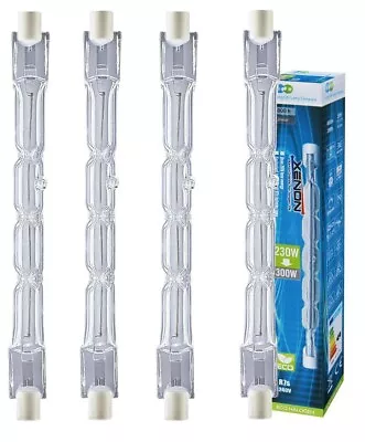 £5.99 • Buy 4 X Energy Saving 300W R7S Linear Halogen Floodlight J118 Security Bulb 118mm