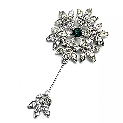 RARE Vintage Sarah Coventry Royal Sceptre 3-Way Brooch Pendant Pin Rhinestone • $17.99