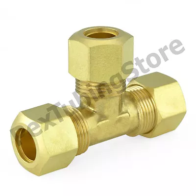 1/4  X 1/4  X 1/4  OD Tube (Lead-Free) Brass Compression Tee Fitting • $1.99