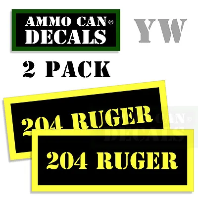 204 RUGER Ammo Can Box Decal Sticker Set Bullet ARMY Gun Safety Hunt 2 Pack YW • $2.29