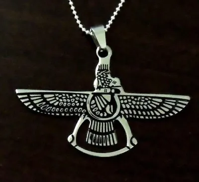 Handmade Persian Cyrus Persepolis Farvahar Stainless Steel Iranian Iran Necklace • $12.39