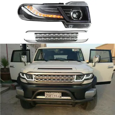 New LED Halo Projctor Headlight With Grille For 2007-2014 Toyota FJ Cruiser • $279.99