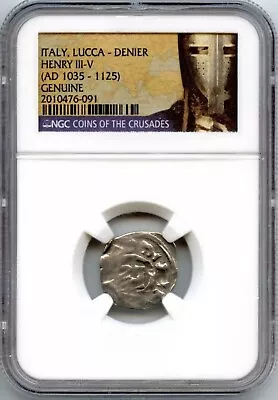 AUTHENTIC 11th Century Reale Crusaders Italian Silver Coin Templar Cross NGC • $99.99