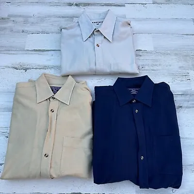Lot Of 3 Mens Dress Shirts Heavy Cotton Charles Tyrwhitt Size Medium • $99.99