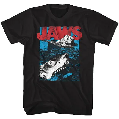 Jaws 70's Thriller Movie Watch Out Orca Sinking Shark Lurking Men's T Shirt • $56.44