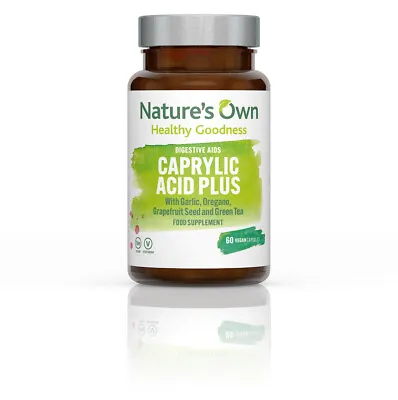 Caprylic Acid - 60 Vegan Capsules Nature's Own Caprylic Acid Plus • £15.20