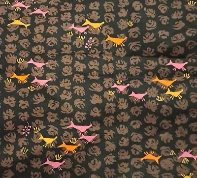 MCM Sewing Quilting Fabric BTHY X 35  Rare Vintage Mid-century Birds  • $5.99