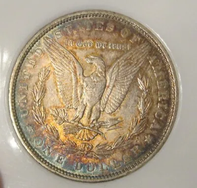 1878 Morgan Silver Dollar - 7TF Rev 1879 RARE AU Colorful Toning Rev 4618 • $109.50