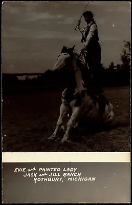 Postcard MI Rothbury Montague Michigan Jack And Jill Ranch Cowgirl C1940 C17 • $23.99