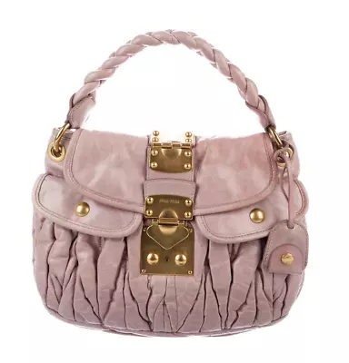 Miu Miu_matelassÉ Pleated Leather Coffer Bag_100% Authentic _pale Pink_beautiful • $425