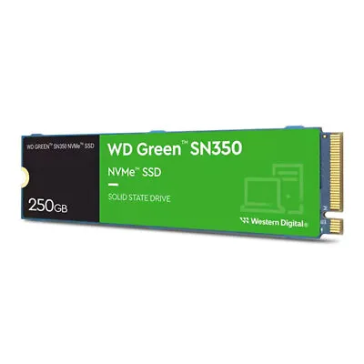 250GB WD Green SN350 M.2 (2280) PCIe 3.0 (x4) NVMe SSD 2400MB/s Read 1500MB/s • £42.12