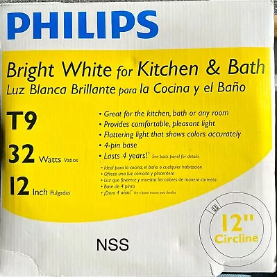 Philips Circline Fluorescent 32-Watt 12-Inch T9 Bright White Light Bulb New • $10.42