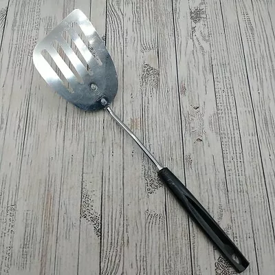 Vtg Ekco Short Angled Chromium Metal Small Spatula Turner Black Plastic Handle • $26.99