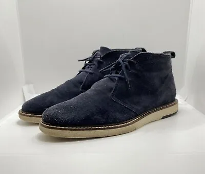 Zara Man Navy Suede Lace-Up Chukka Desert Boots Mens Size 43 EU  US Size 10 • $40