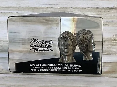 Michael Jackson Lucite Paperweight Pewter 3D Bust Thriller Jewel Eyes RARE Box • $750