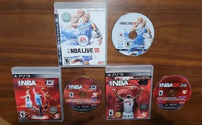 Lot Of 3~PS3~NBA LIVE '10~NBA 2K13~NBA 2K14~All Tested/WITH Manuals~EX! • $9