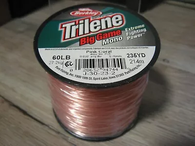 Berkley Trilene Big Game Mono Fishing Line 60 LB 235 Yards Pink Coral Color • $8.60