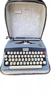 Brother Webster XL-500 Blue Manual Typewriter Vintage Portable With Case Ribbon • $78.88
