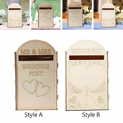 Wedding Card Box Rustic Wedding Supplies Wooden Letterbox Postbox Envelope Gift • $35.84