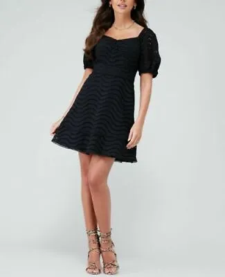 Michelle Keegan Black Broderie Skater Dress Various Size New With Tags RRP £60 • £17.99