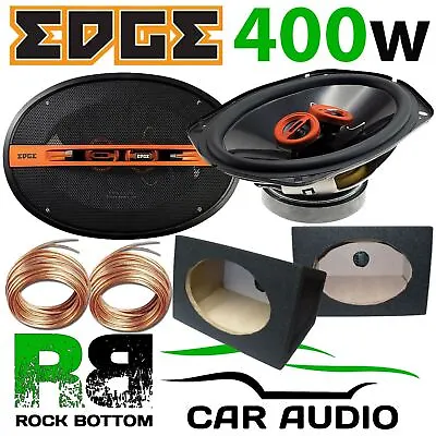 EDGE ED219 400 Watts A Pair 2-Way CAR VAN Speaker & 6x9 BLACK Pod Box PAIR • £79.95