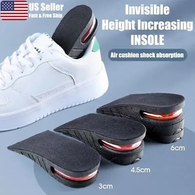 Men Women Invisible Height Increase Insoles Heel Lift Taller Shoe Inserts Pad US • $5.99