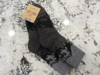 Northeast Outfitters Men's Cozy Cabin Socks Crew NWT Size 8 - 12.5 (Black Grey) • $12.99