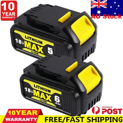 For DeWalt 18V 6.0Ah/5.0AH XR Li-Ion DCB184-XE DCB182 DCB206-2 Slide Battery LED • $17.45