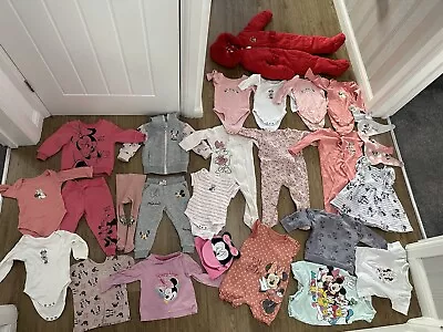 £5.99 • Buy Baby Girls Disney Minnie Mouse Huge Clothing Bundle Size 6-9 Months! 