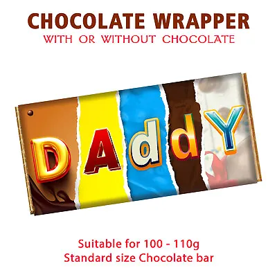 Daddy CHOCOLATE BAR WRAPPER Novelty Birthday Fathers Day Xmas Gift Present • £1.99