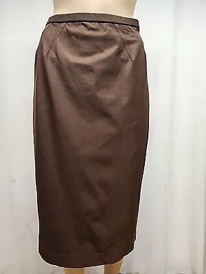 Donna Karan New York Vintage Black Label Pencil Midi Length Brown Skirt Size S • $45
