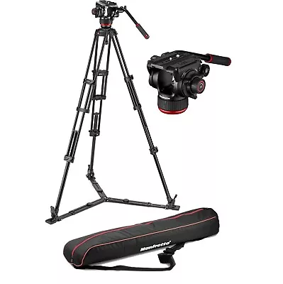 $750 • Buy Manfrotto 504X Fluid Head & Twin Leg Aluminum Tripod System With Ground Spreader