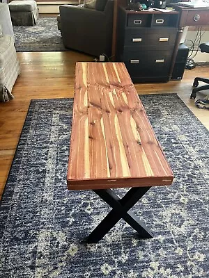 4 Ft Rustic Wood Coffee Table With Frame For Living Room Dining Room - Cedar • $250