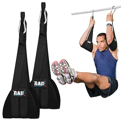 Ab Straps Adjustable Abdominal Pull Up Bar Muscle Building Fitness Gear RAD • $19.99