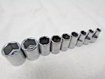 9 Piece Set 1/4  Drive Craftsman Metric Sockets 6 Point 4mm-13mm Missing 11mm • $15