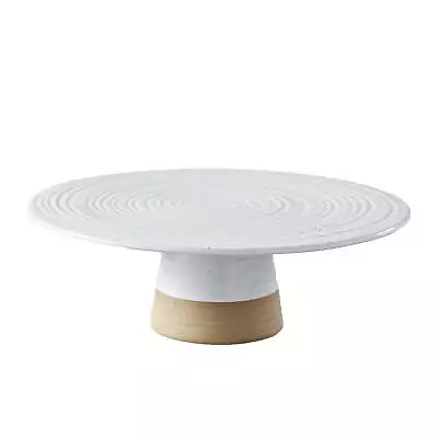 Abbott Exposed Clay Stoneware Pedestal Cake Stand White Speckled Cake Stand • $20.24