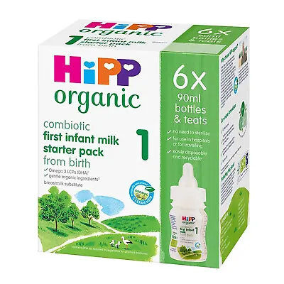 HiPP Organic 1 First Infant Baby Milk Ready To Feed Starter Pack From Birth (6 • £14.50
