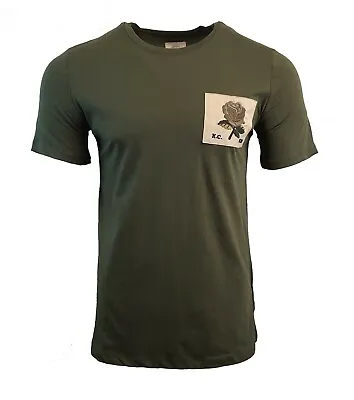 £55.24 • Buy Kent & Curwen T-shirt Army Green 1926 Rose Patch David Beckham Vintage England