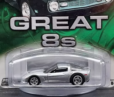 Hot Wheels Chevy C6 Corvette Great 8s Collectible Chevrolet Car W/RRs 1/4 Silver • $14.99