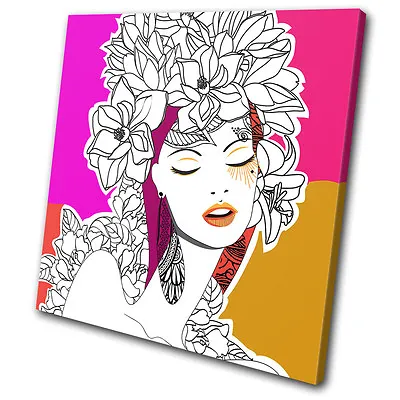 Fashion Swirls Vector Floral SINGLE CANVAS WALL ART Picture Print VA • $69.99