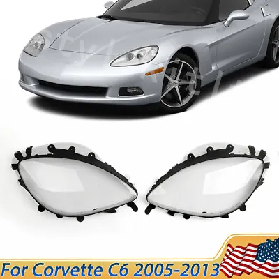 Headlight Lens Replacement Covers With Gaskets Kit For 2005-2013 C6 Corvette • $73.99