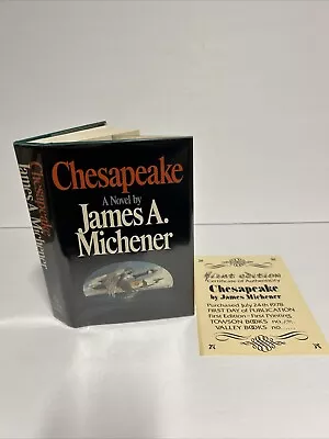 CHESAPEAKE James A. Michener 1978 First Edition First Printing W/COA HCDJ • $39.95