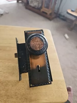 Vintage RHC  Mortise Lock Set With Door Knobs  Back  Plates . No Key  • $20