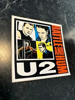 RARE VTG ORIG 1988 Rattle Hum U2 Bono Edge 4  WINDOW DECAL Band Sticker • $4.80