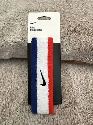 Nike Swoosh Headband Red White & Blue Striped Sweatband Men's Women's OSFM NWT • $9