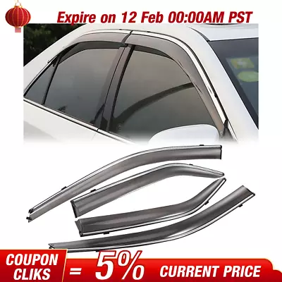 For 2012-2017 Toyota Camry Chrome Trim Window Vent Visor Rain Guards Deflector • $29.99