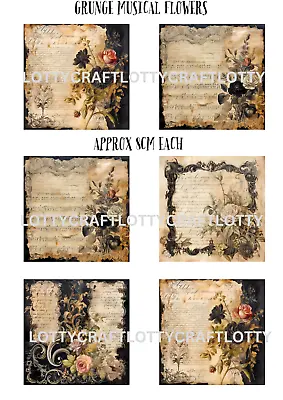 Grunge Music One A4 Sheet Of Mulberry Rice Paper For Decoupage • £2.85