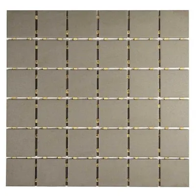 Ceramic Mosaic Tile Shore 2x2 Square Grid Pattern Matte Kitchen Backsplash Gray • $11.95