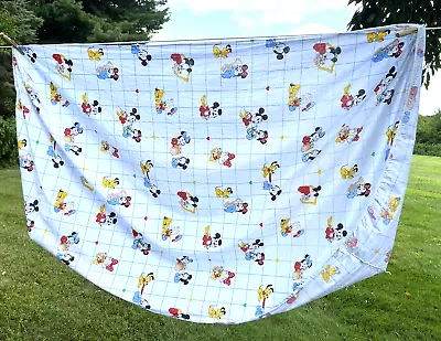 Vintage Dundee Disney Babies Baby Mickey & Minnie Mouse Fitted Crib Sheet • $15.99